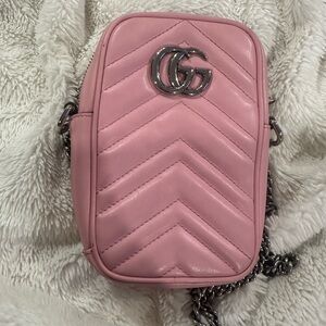 Pink Quilted Crossbody Bag